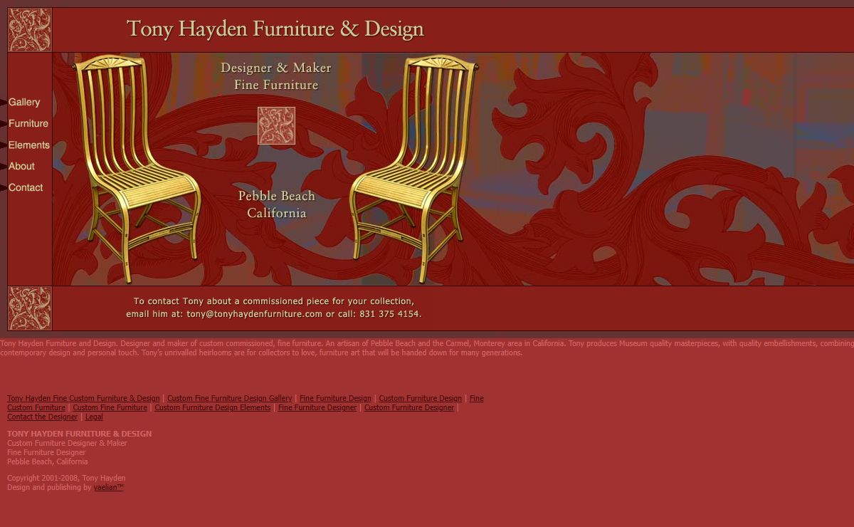 Fine custom furniture | Tony Hayden Furniture and Design | Fine furniture design | Custom furniture design | Designer and maker of custom commissioned, fine furniture
