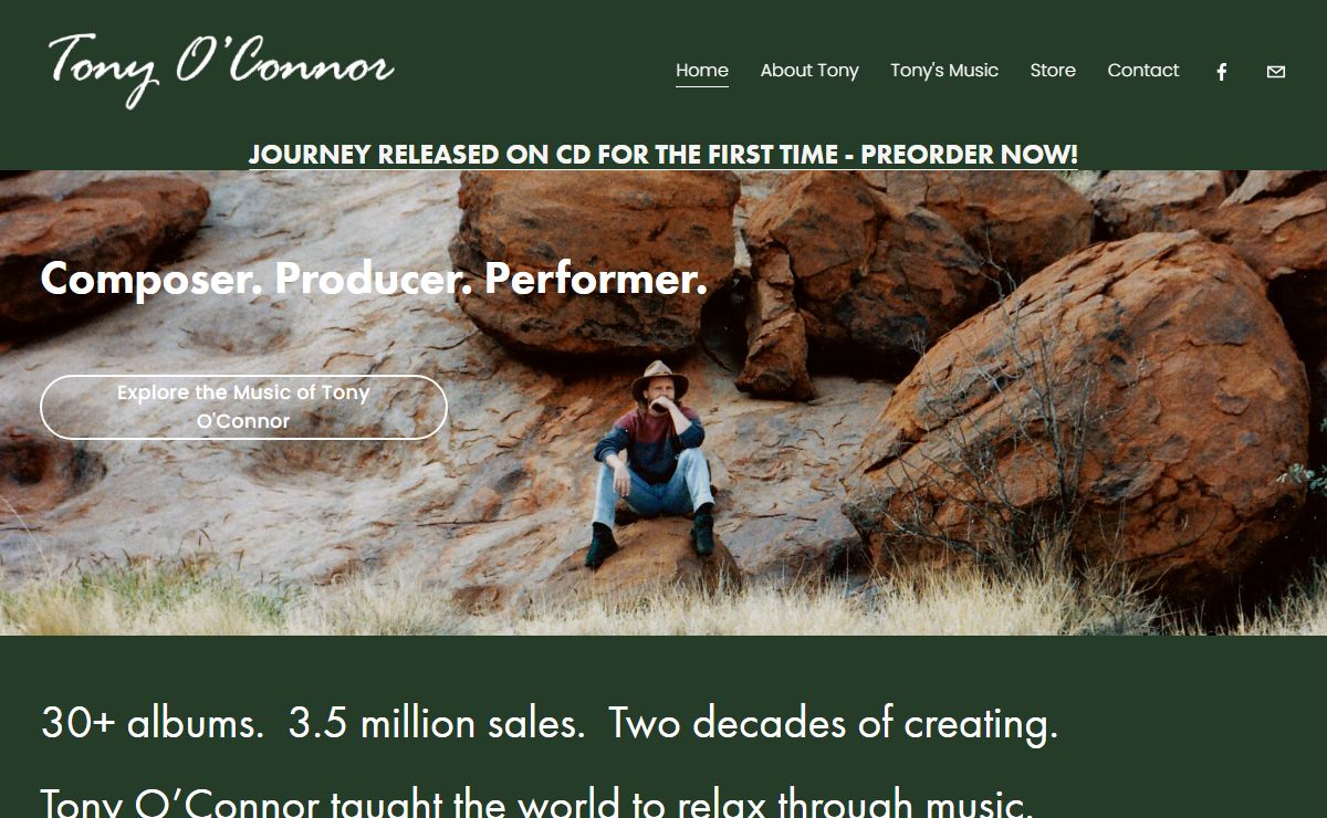 Tony O'Connor - World's #1 Relaxation Musician - Mariner, Rainforest Magic, Uluru, Kakadu