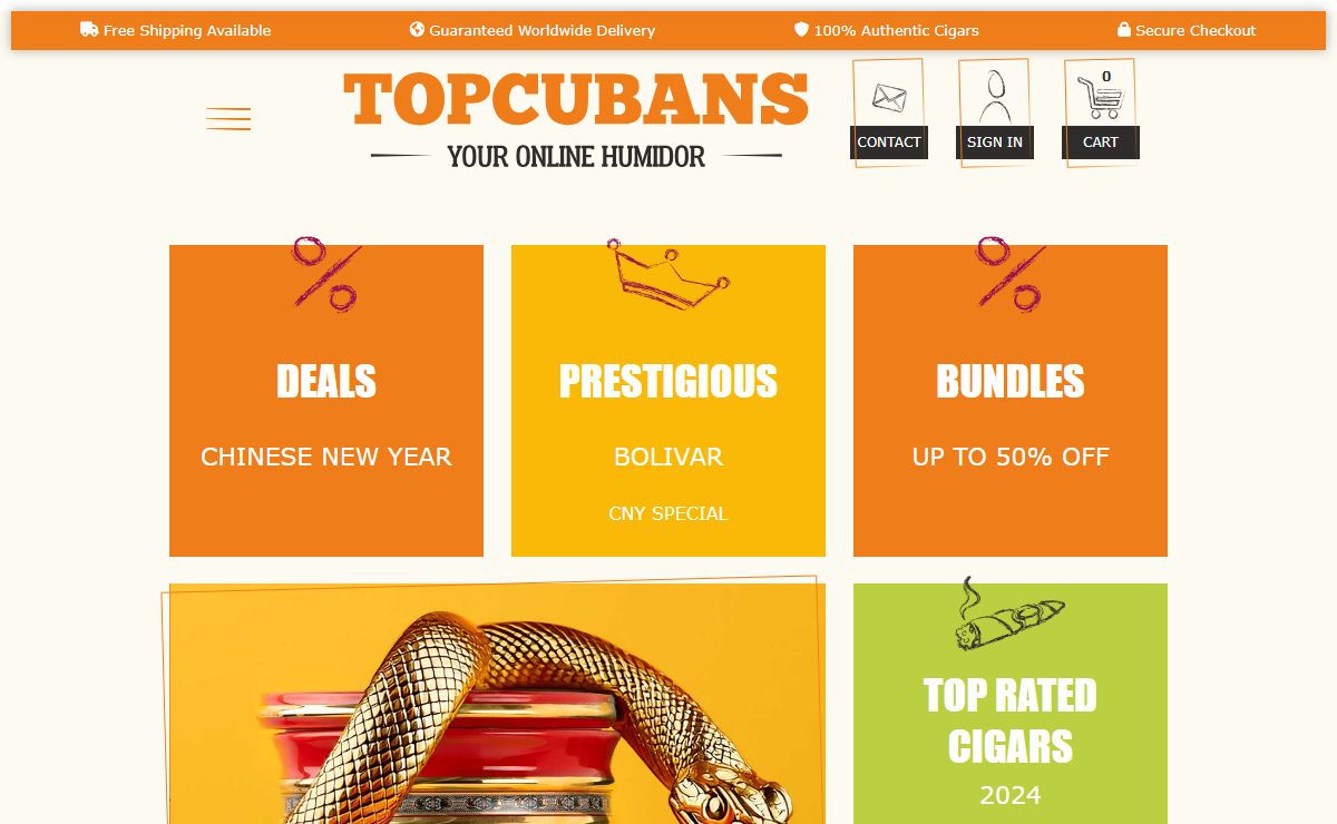 Shop the Best Cuban Cigars Online | TopCubans Official Retailer - Top Cuban cigars | Certified Made in Cuba