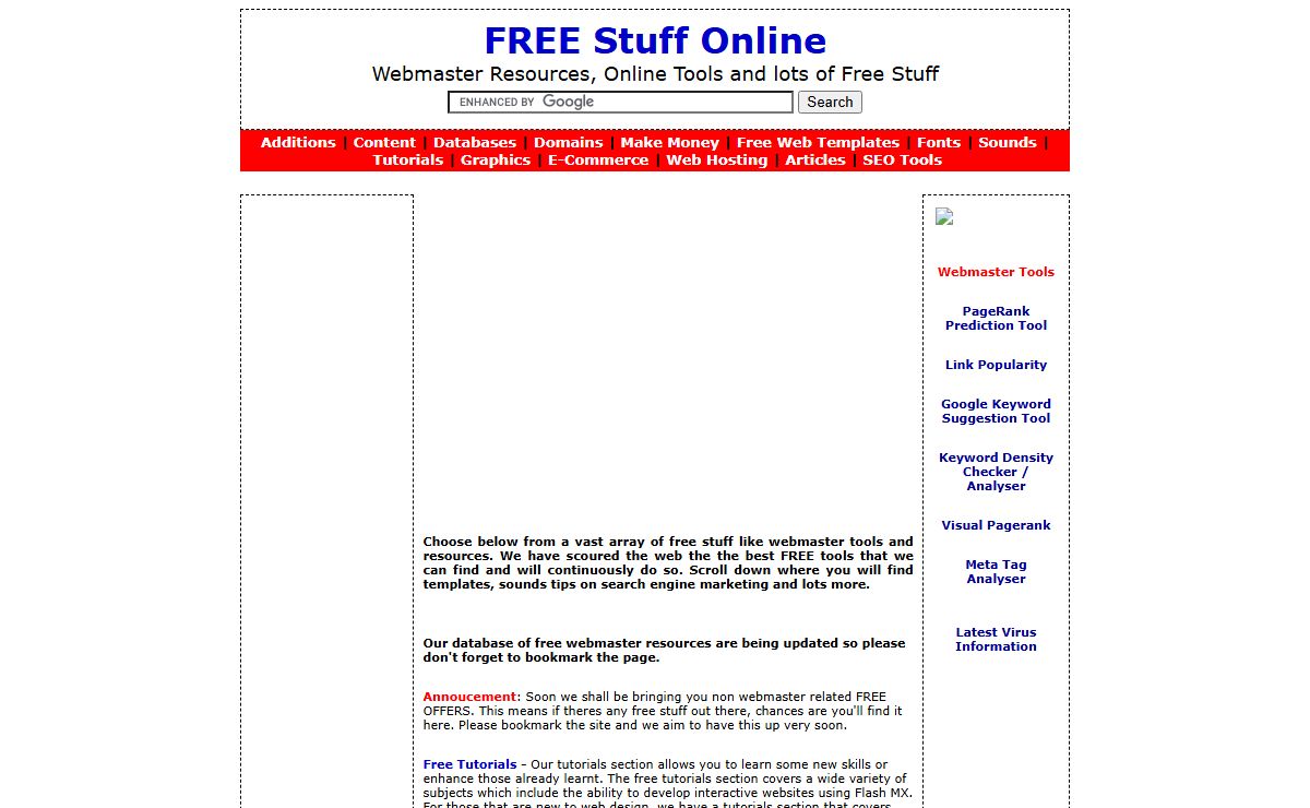 Free Webmaster Resources & Webmaster Tools, Free Stuff Online, Counters, MP3, Sounds, Templates