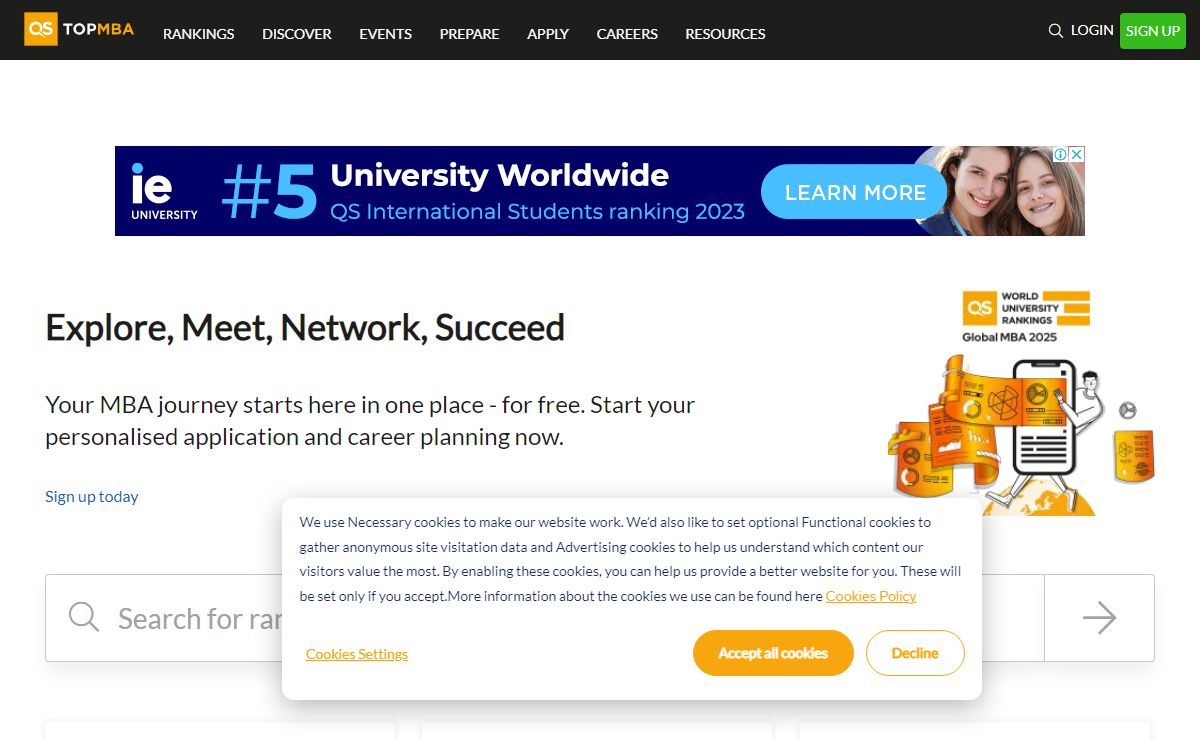 MBA College & Business School QS Rankings, Study guide | Top MBA