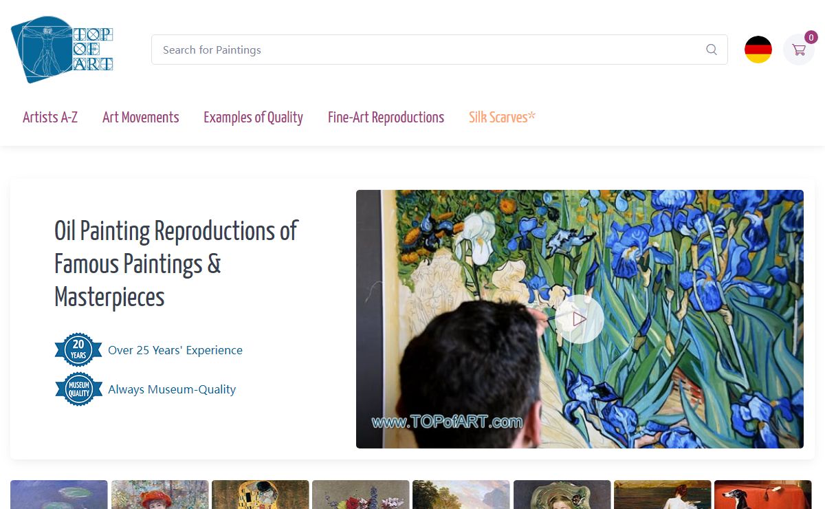 Art Reproductions of Famous Paintings | TOPofART