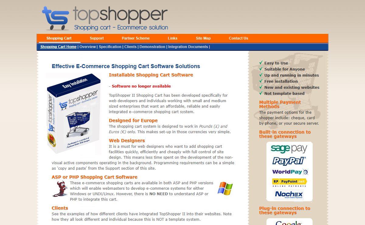 Ecommerce Software | Shopping Cart Software by TopShopper | ASP or PHP scripts for on-line shop