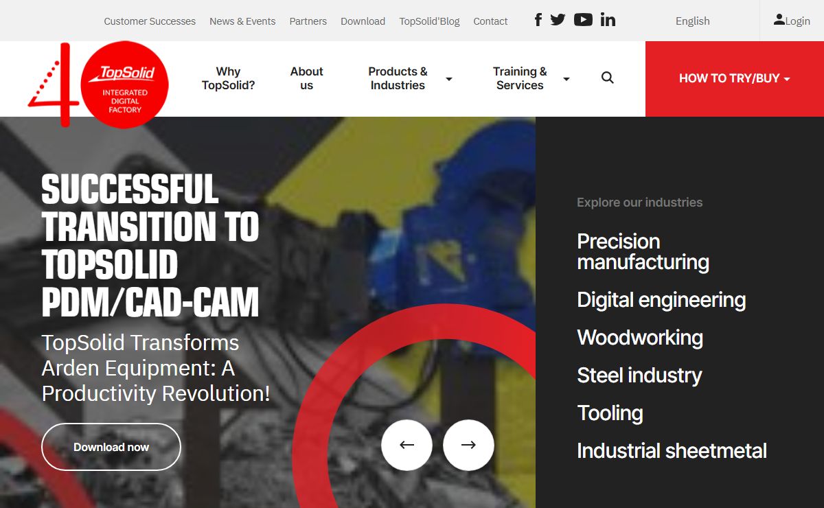 CAD software - CAM software - PDM software - TopSolid