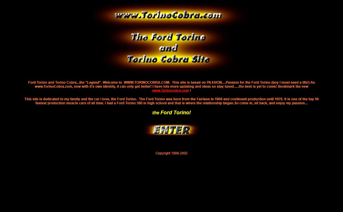 Ford Torino Cobra Entrance Page