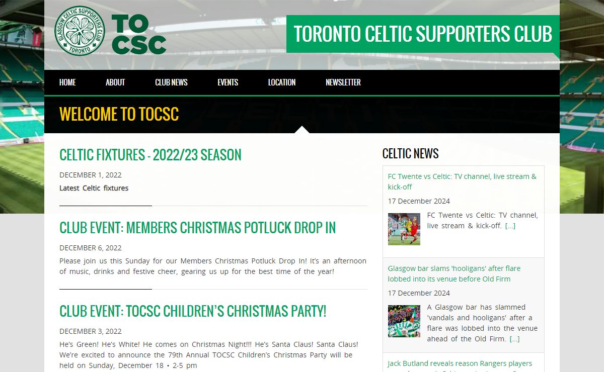 Official Website of the Toronto Celtic Supporters Club
