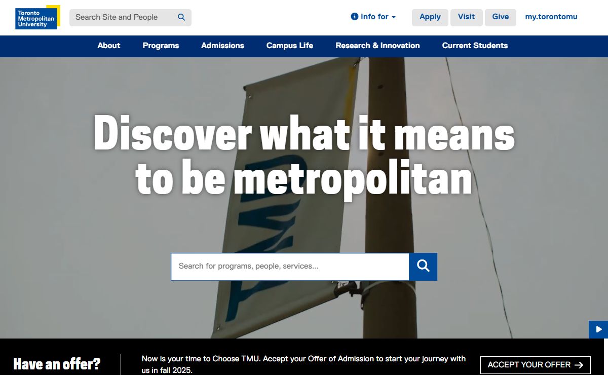 Toronto Metropolitan University Home - Toronto Metropolitan University (TMU)