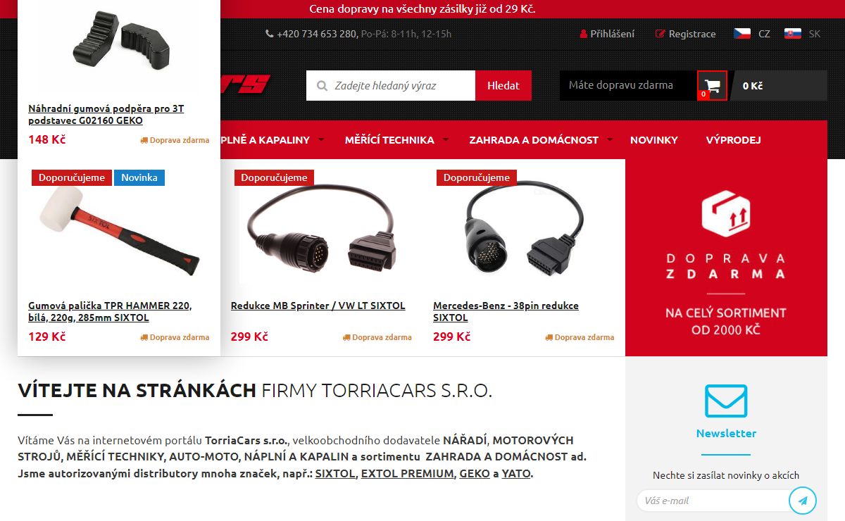 Autodiagnostika, Gola sady, Nářadí, Autopotahy - TorriaCars
