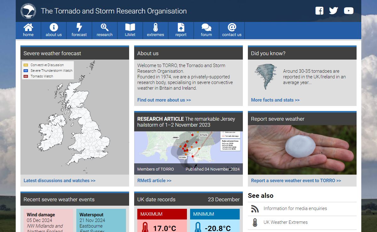 TORRO | The Tornado and Storm Research Organisation