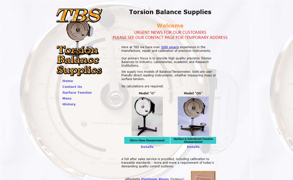 Torsion Balance Supplies - For Surface Tension Measurement & Precision Balances