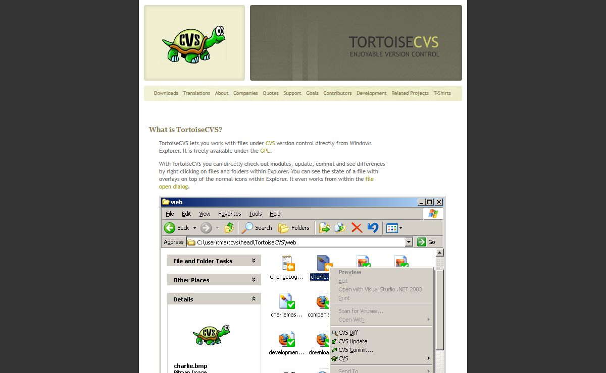 TortoiseCVS: About