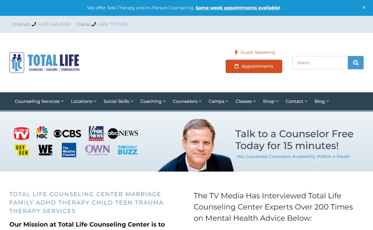 Total Life Counseling for Children, Teens & Adults Orlando