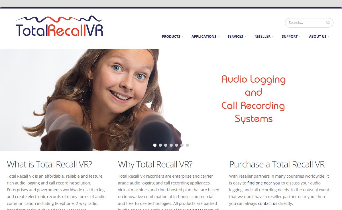 Total Recall VR | Professional audio logging and call recording systems.