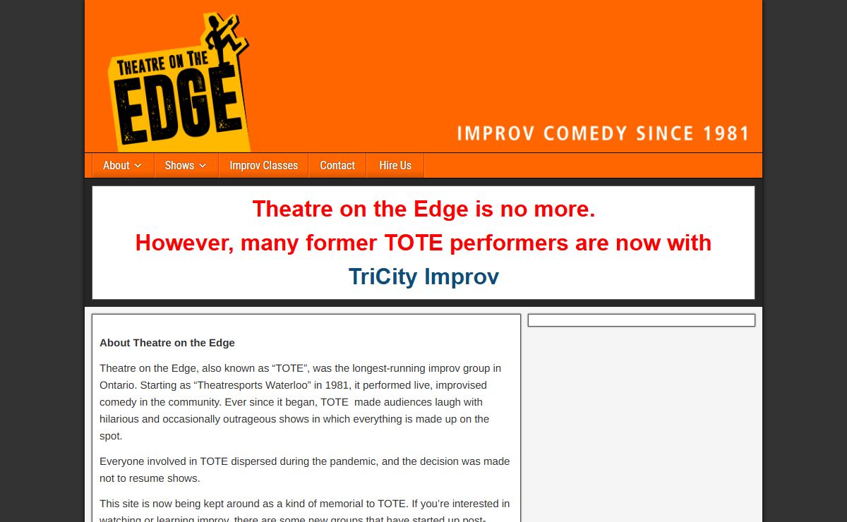 Theatre On The Edge – Live improvised comedy since 1981