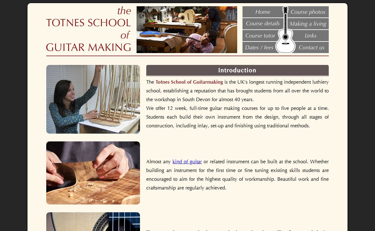 Home / Introduction - Totnes School of Guitarmaking, Devon, UK