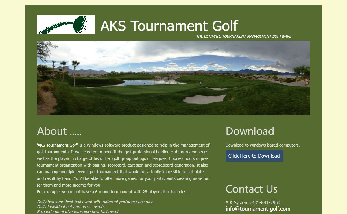 AKS Tournament Golf - The Ultimate Tournament Management Software