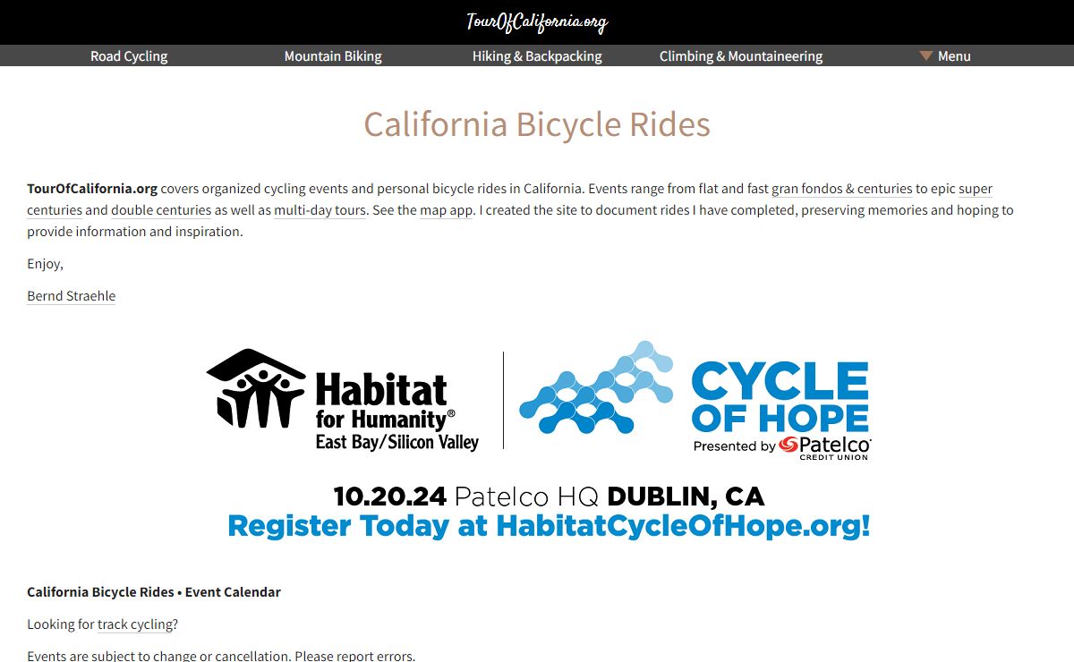 California Bicycle Rides: Gran Fondos, Centuries & More