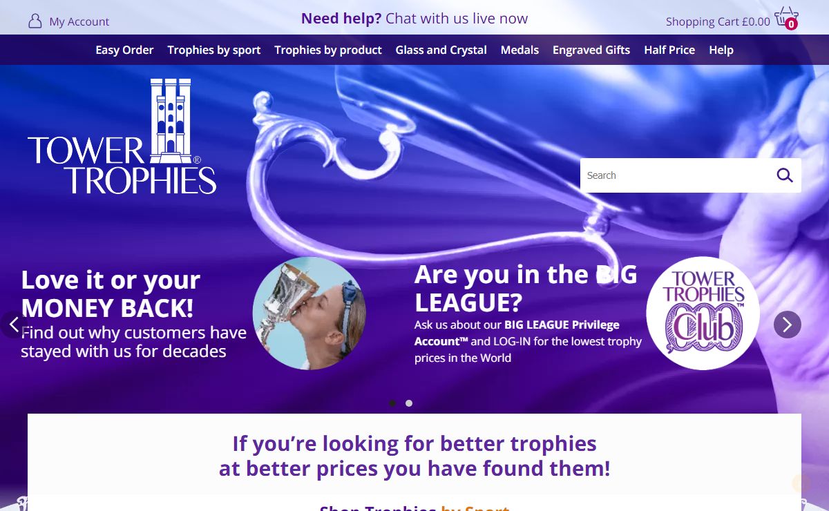 Trophy Store UK - Buy Trophies & Awards Online | Tower Trophies