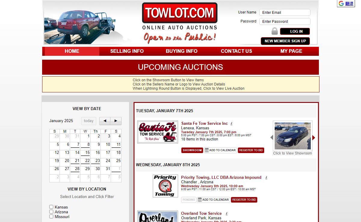 Home - TOWLOT.com - Online Auto Auctions - TOWLOT - Buy or sell used cars, trucks, vans and suvs from your tow lot on Towlot.com's Auto Auction. Live online car auctions including impound auto auctions for used cars, abandoned cars, pre-owned vehicles, repossessed vehicles