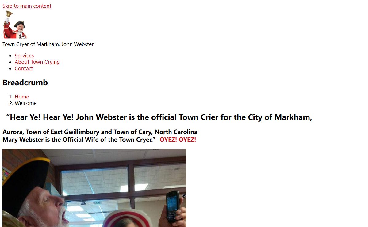 Welcome | Town Cryer of Markham