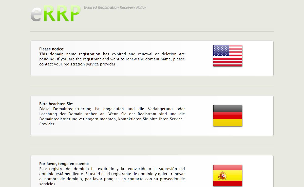 ERRP | Expired Registration Recovery Policy