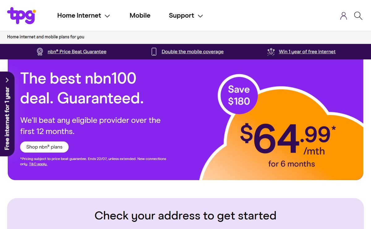 Unlimited nbn® Internet and 50% Mobile Plans for First 6 Months | TPG