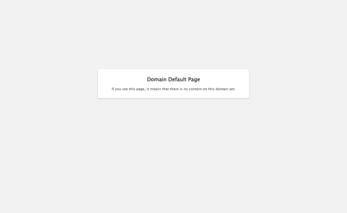 Domain Default Page