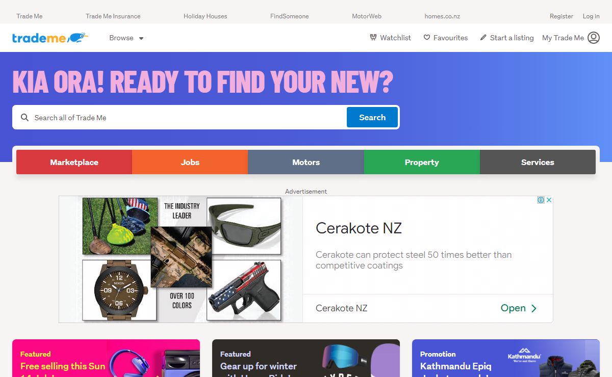 Buy & Sell on NZ's #1 Auction & Classifieds Site | Trade Me