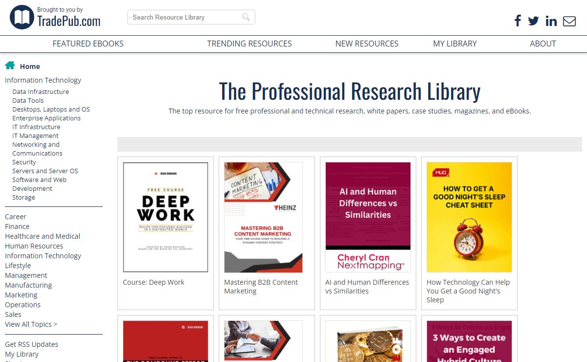 Free Professional and Technical Research Library of White Papers, Magazines, Reports, and eBooks