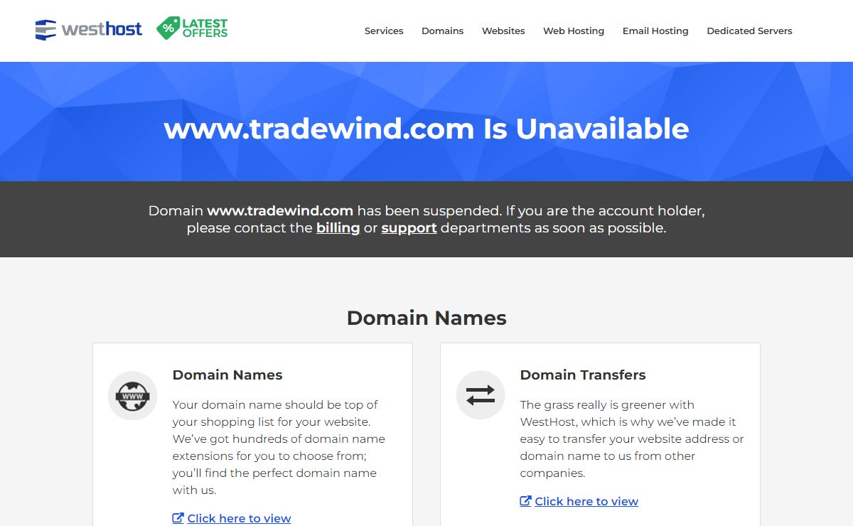 Site Unavailable | WestHost