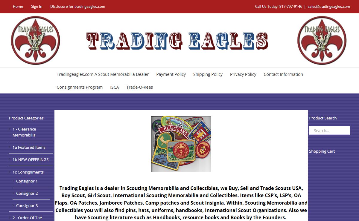 Scouting Memorabilia and Collectibles. - Trading Eagles
