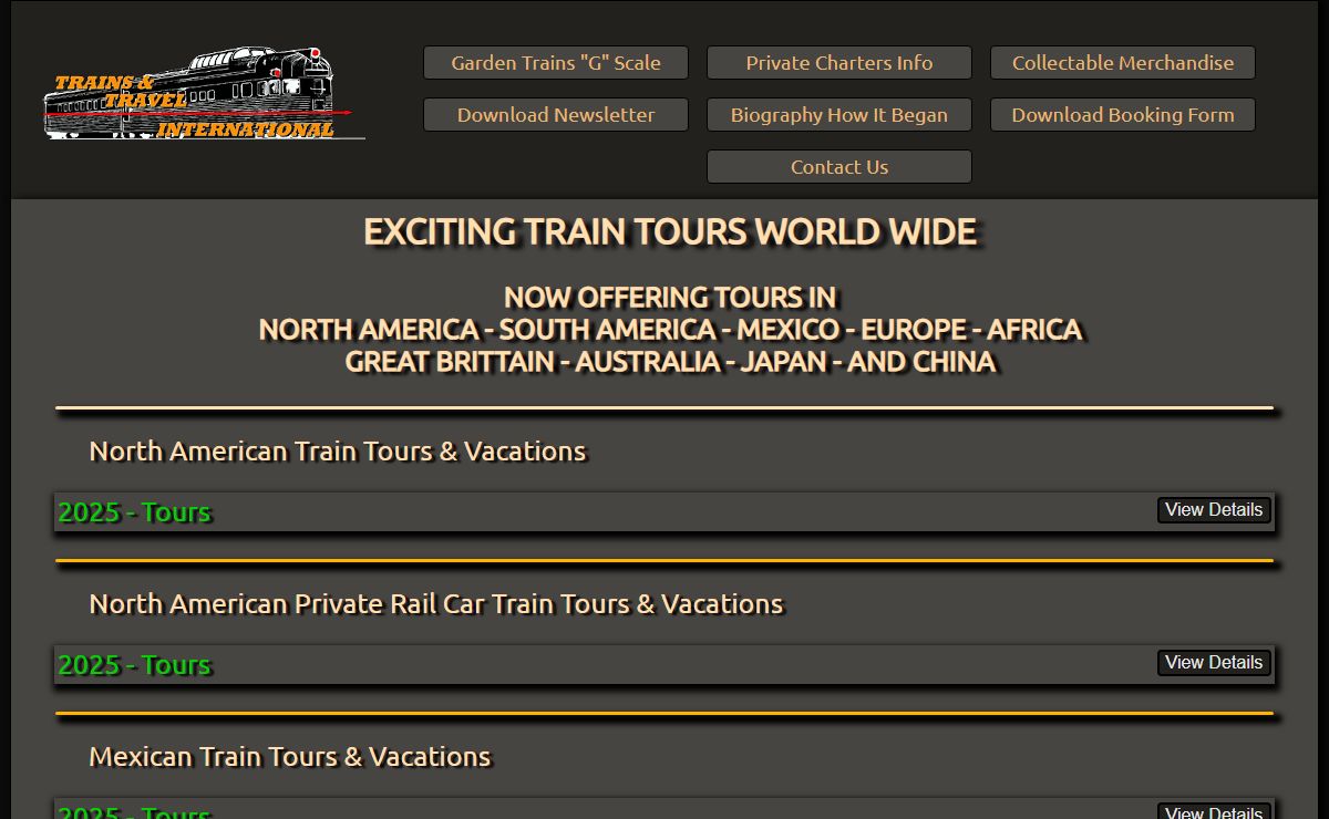 Train Tours, Vacations, and Excursions Worldwide | Trains and Travel