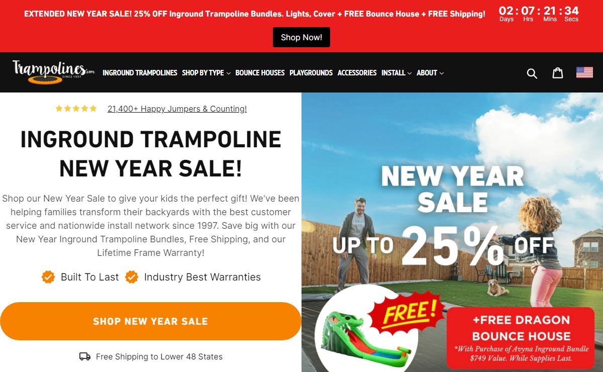 Trampolines: Inground & Above Ground: Safe Trampolines For Sale