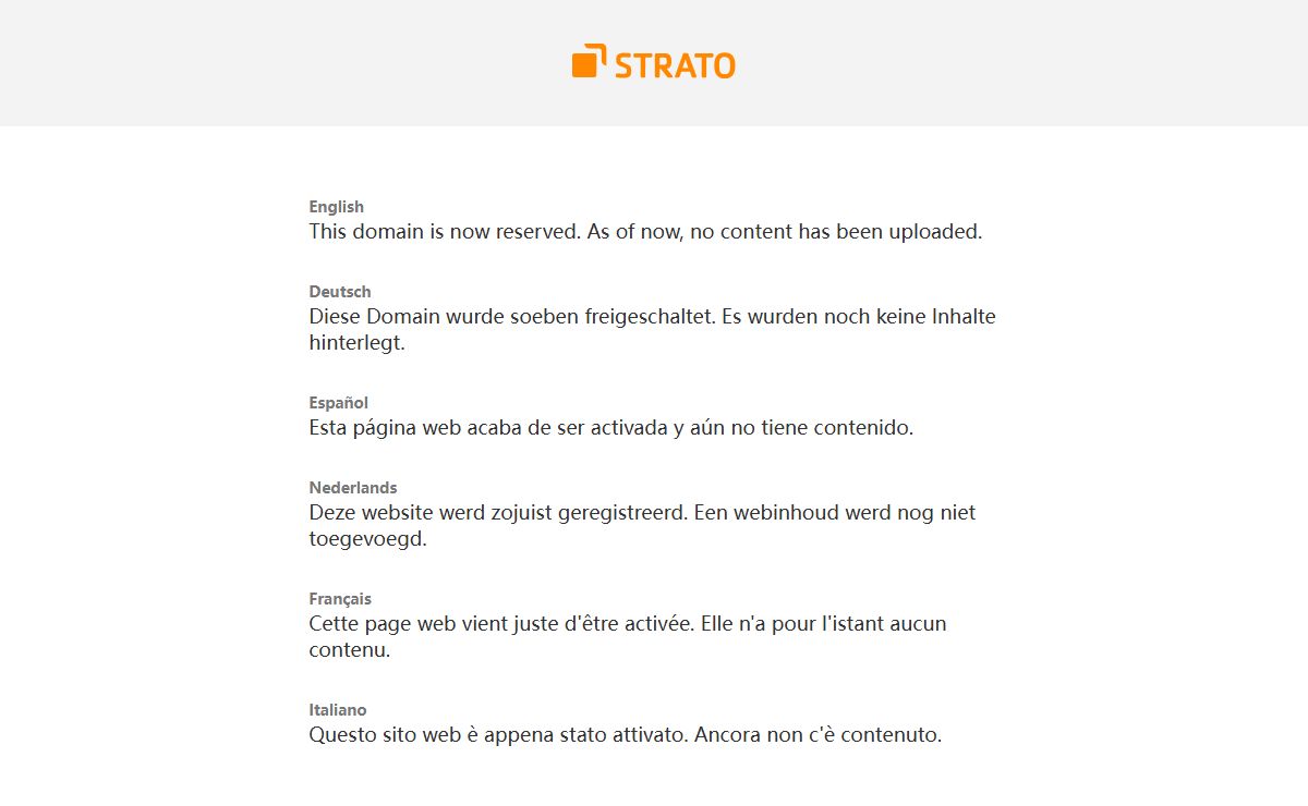STRATO - Domain reserved