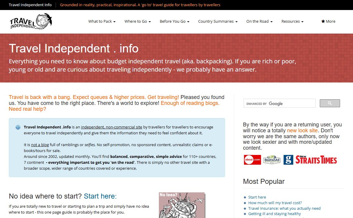 Backpacking: Budget Independent Travel - Advice, guide & packing help