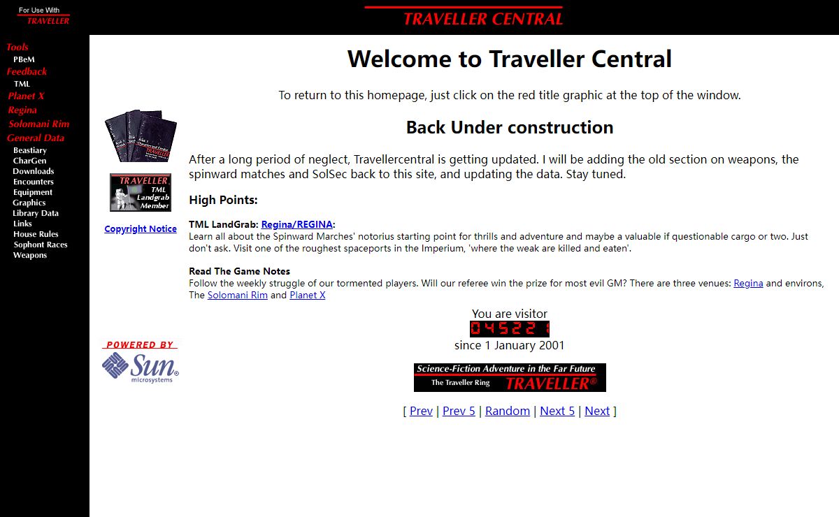 Welcome to Traveller Central
