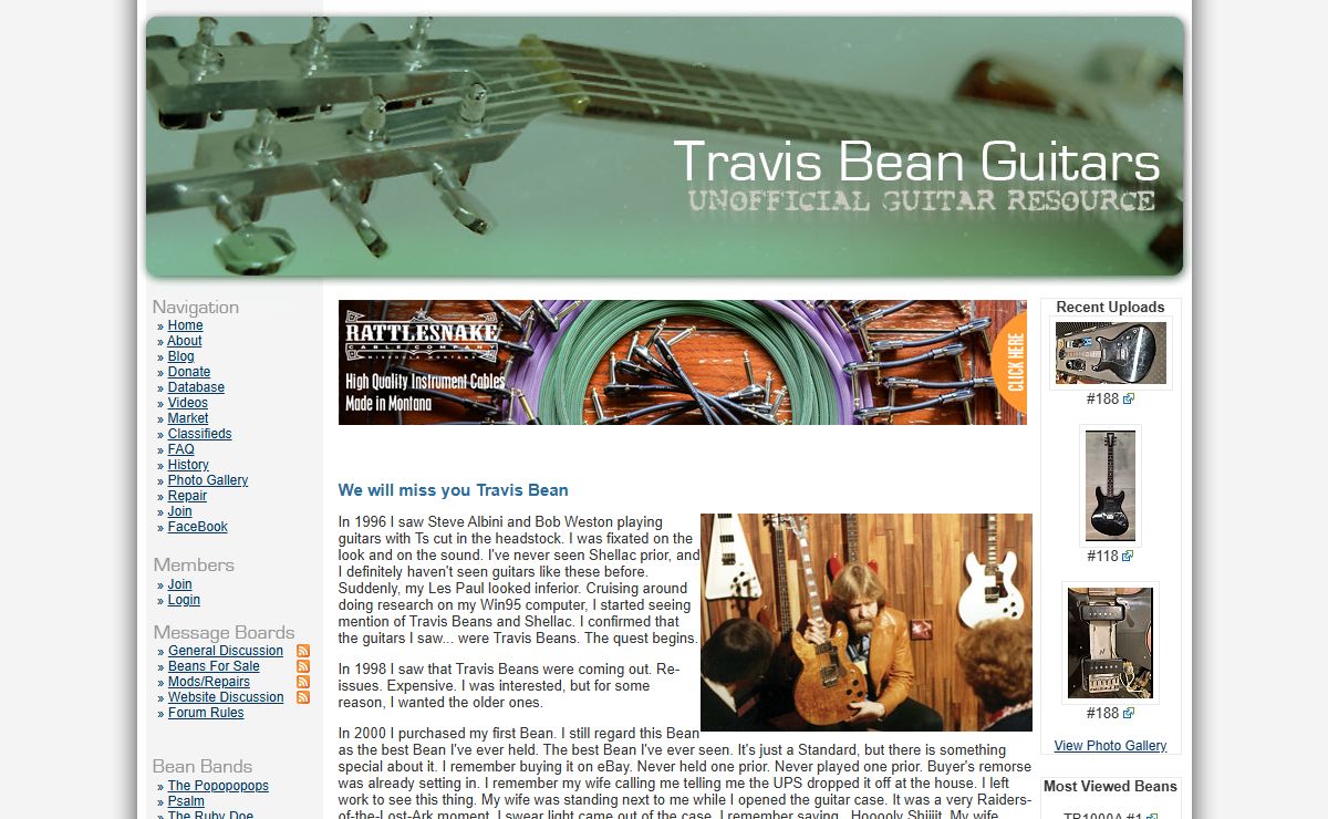 Travis Bean Unofficial Guitar and Bass Resource