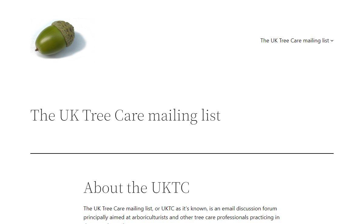 The UK Tree Care mailing list – An email discussion group for arborists and foresters