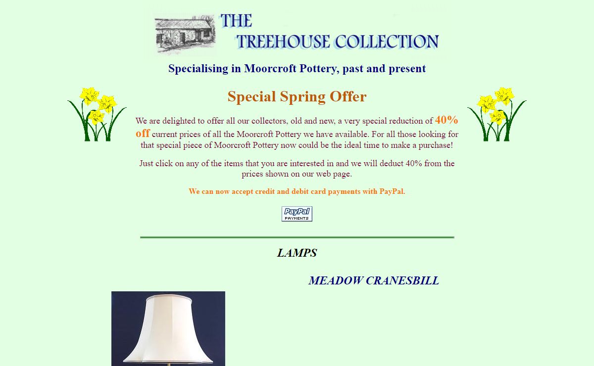 Special Spring Offer 40% Off Moorcroft Pottery from the Treehouse Collection -