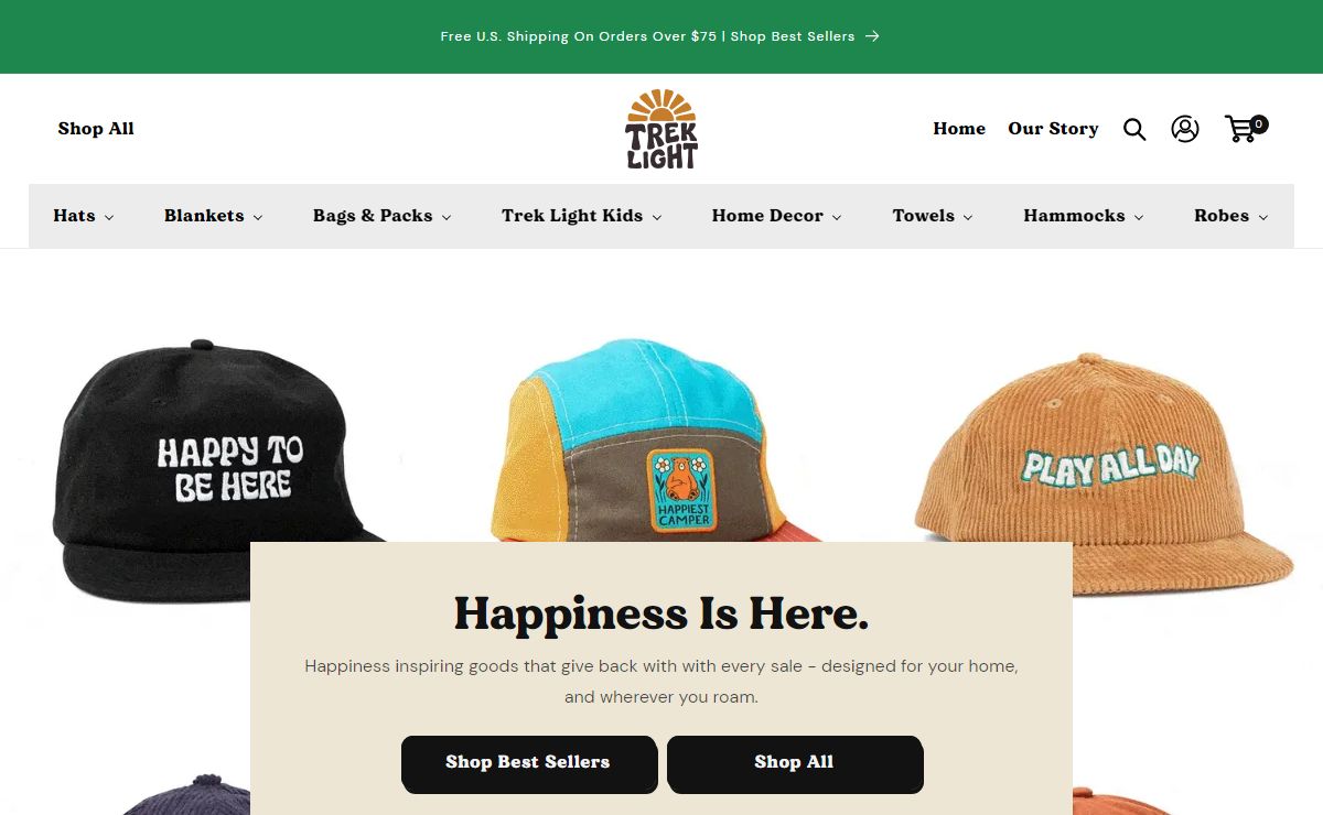 Trek Light: Happiness Inspiring Blankets, Towels, Fanny Packs & More.