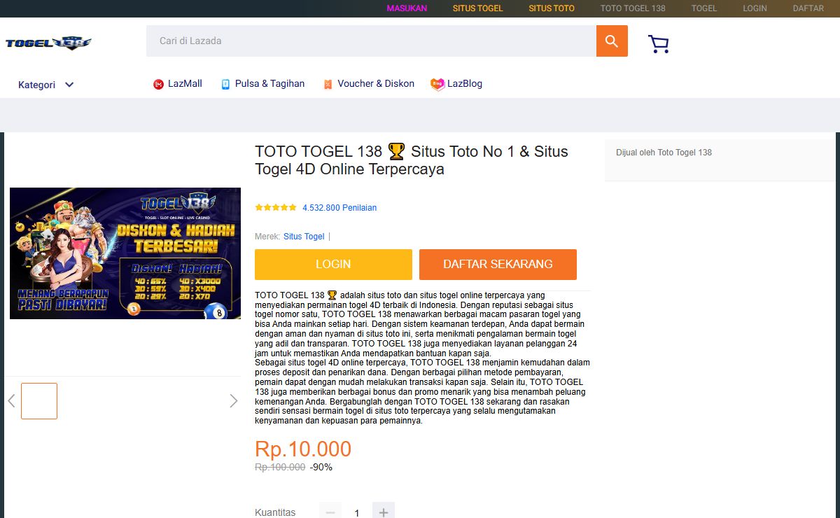 TOTO TOGEL 138 🏆️ Situs Toto No 1 & Situs Togel 4D Online Terpercaya