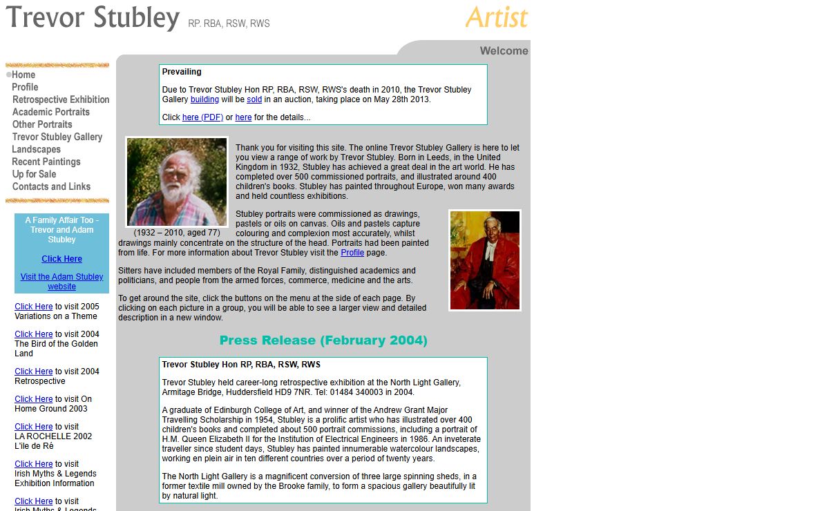 Artist and Painter Trevor Stubley: Landscape paintings and commissioned portraits - Home