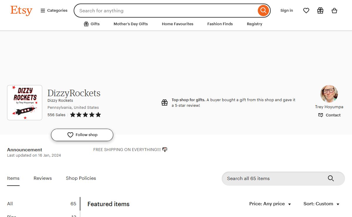 DizzyRockets - Etsy Singapore