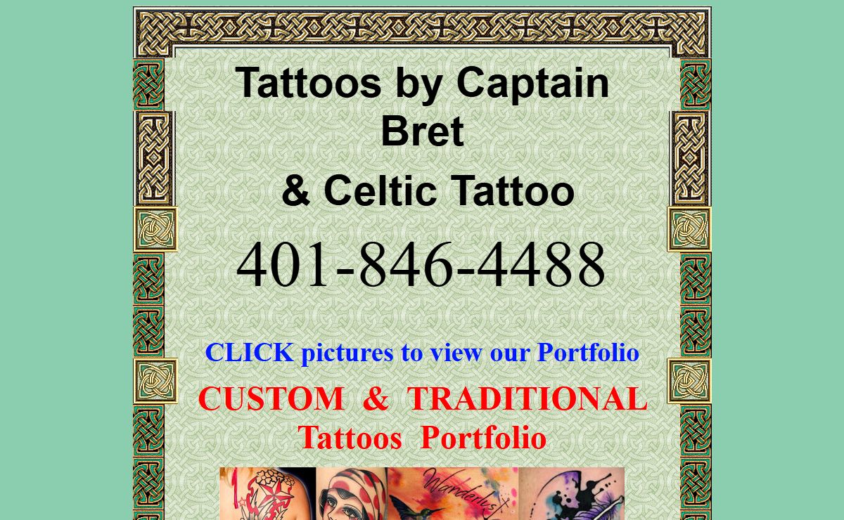 Tattoos by Captain Bret & Celtic Tattoo, All styles of Custom Tattoos, Newport, RI