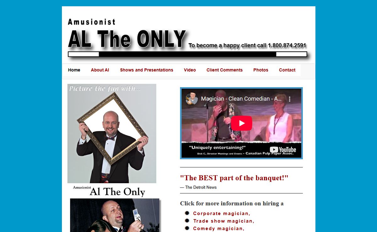 Magician Comedian Al The Only - entertainment for association conference, banquet, holiday party, corporate event, trade show