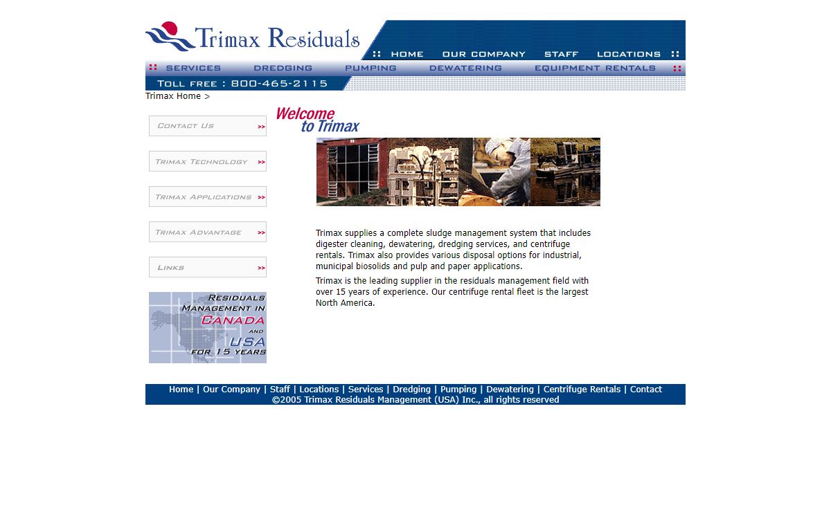 :::Trimax Residuals Management - Sludge Dewatering and Centrifuge Rentals