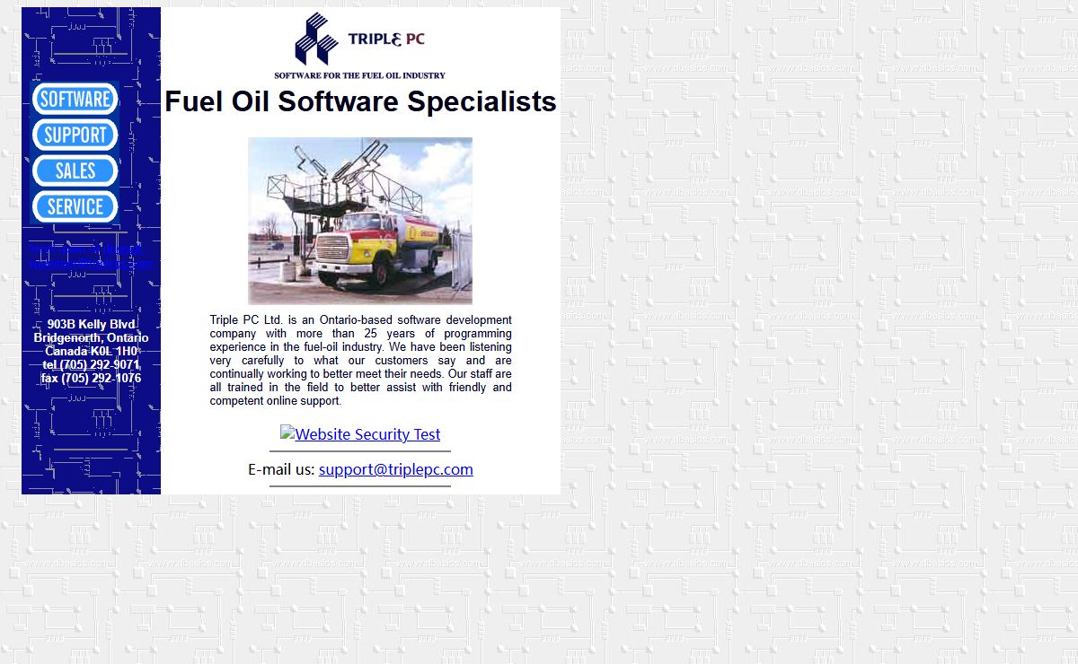 Triple PC Database Software Design and Network Specialists for the Fuel Oil industry