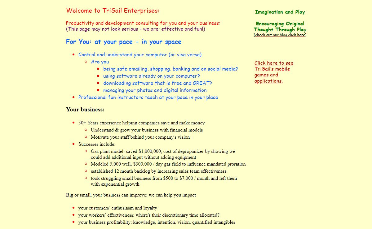 TriSail Enterprises Home Page