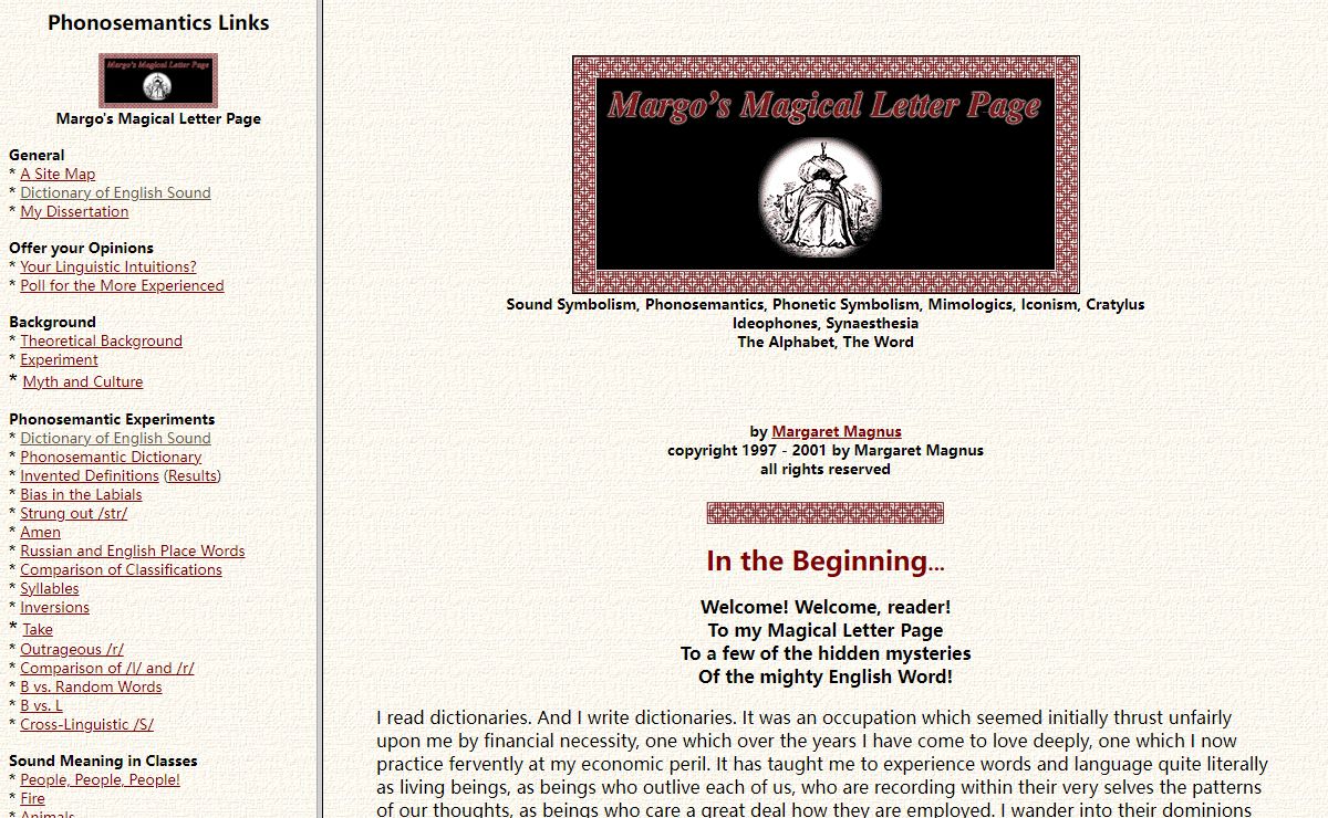 Magical Letter Page - Linguistic Iconism, Sound Symbolism, Phonosemantics