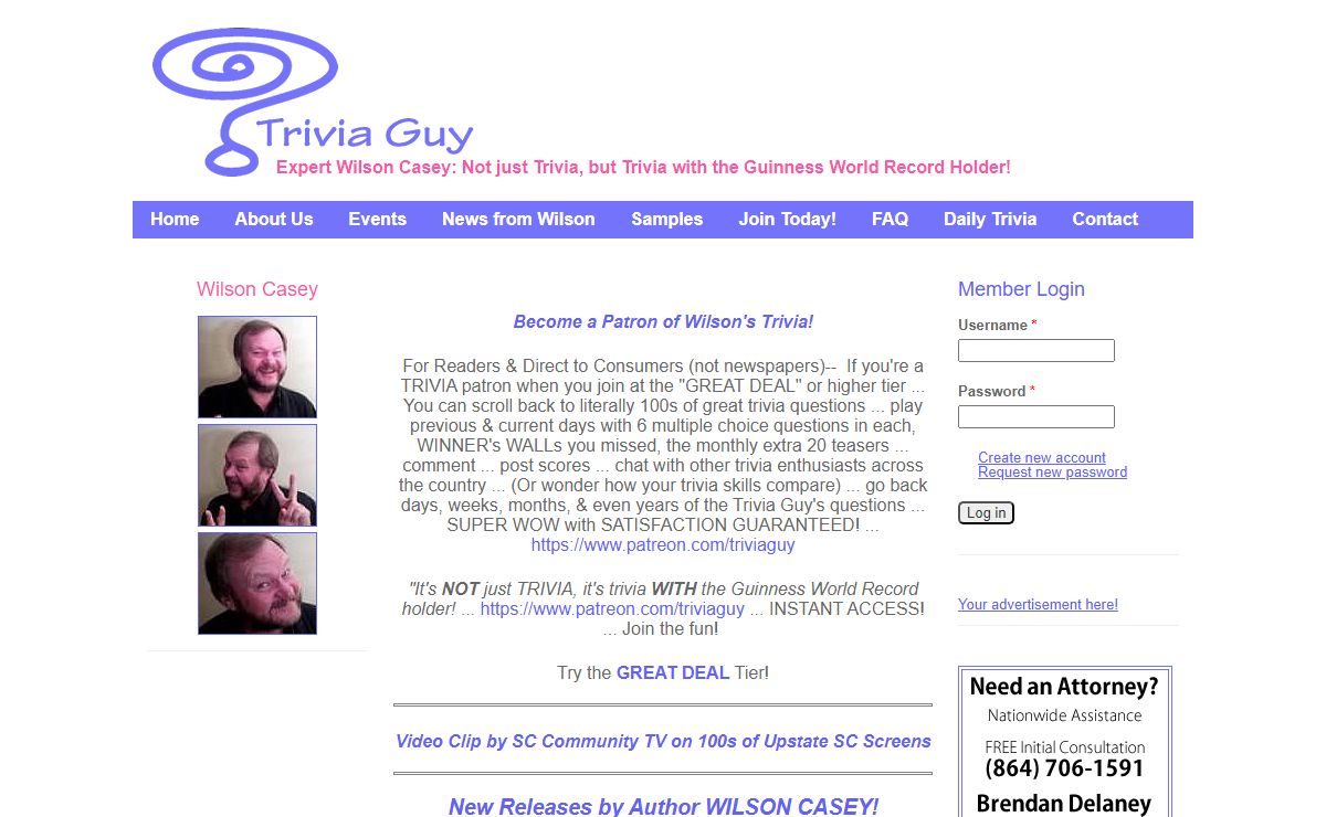 Trivia Guy | Expert Wilson Casey: Not just Trivia, but Trivia with the Guinness World Record Holder!